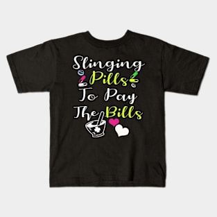 Slinging Pharmacists Gift Design Pharmacy Tech Student Print Kids T-Shirt